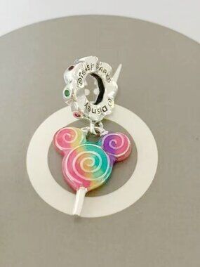 Pandora lollipop ear mickey charm Rainbow 2024 Pendant S925 Sterling Silver